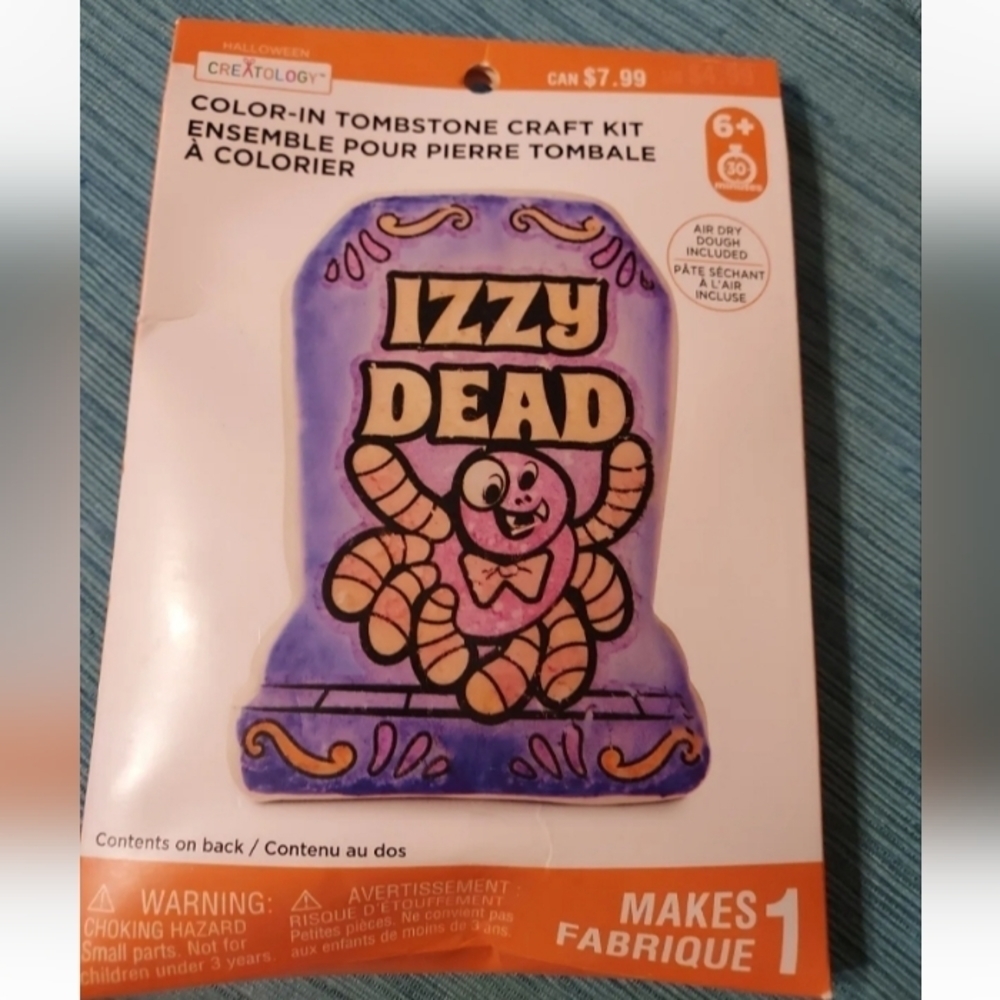 HALLOWEEN Color in Tombstone Craft Kit w/ Air Dry Dough Creatology 6+~New - Picture 2 of 5